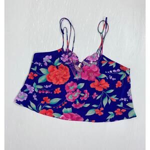 vintage 90s Gold Label VICTORIAS SECRET Cut Out CAMI colorful tropical print